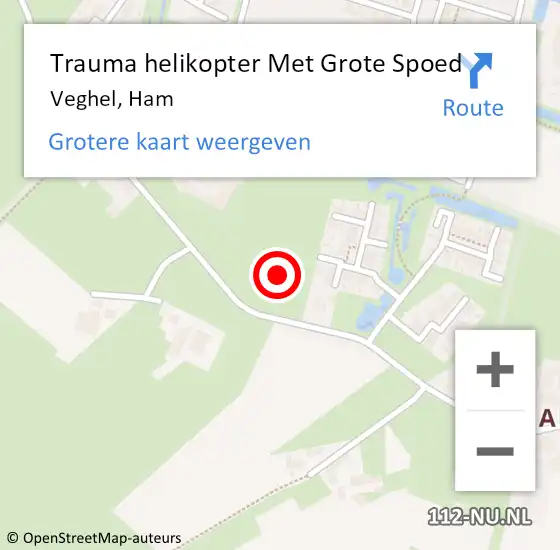 Locatie op kaart van de 112 melding: Trauma helikopter Met Grote Spoed Naar Veghel, Ham op 15 juni 2023 22:06