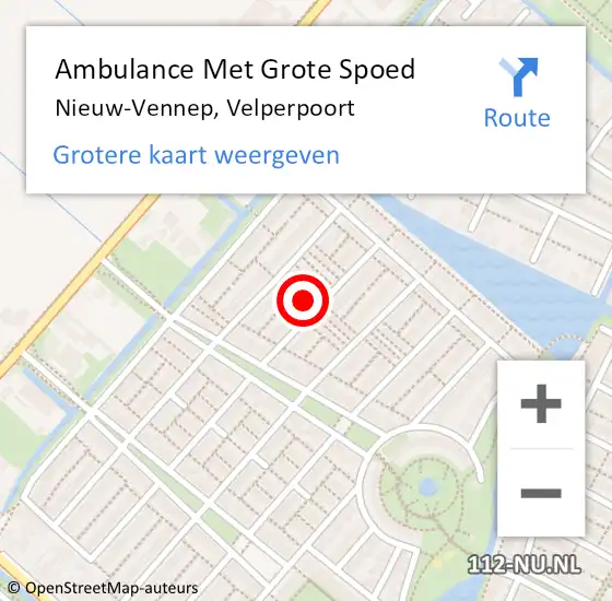 Locatie op kaart van de 112 melding: Ambulance Met Grote Spoed Naar Nieuw-Vennep, Velperpoort op 15 juni 2023 22:34