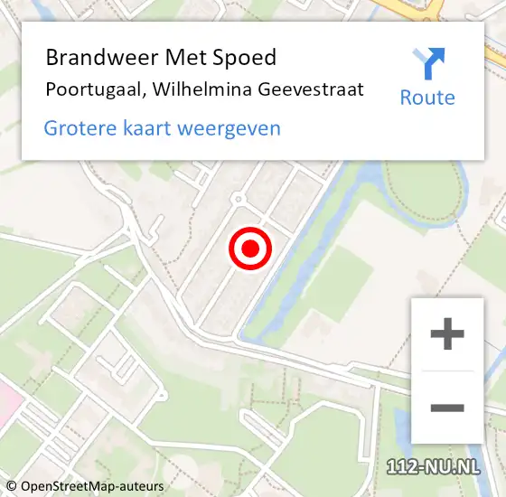 Locatie op kaart van de 112 melding: Brandweer Met Spoed Naar Poortugaal, Wilhelmina Geevestraat op 15 juni 2023 22:38