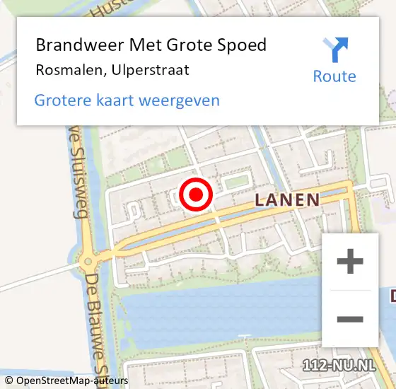 Locatie op kaart van de 112 melding: Brandweer Met Grote Spoed Naar Rosmalen, Ulperstraat op 15 juni 2023 22:40