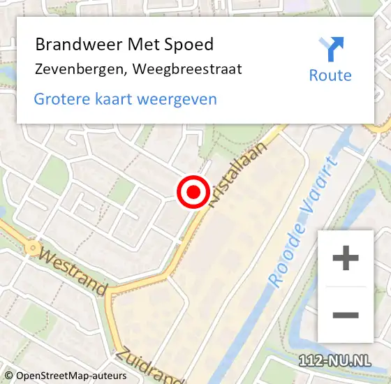 Locatie op kaart van de 112 melding: Brandweer Met Spoed Naar Zevenbergen, Weegbreestraat op 15 juni 2023 22:53