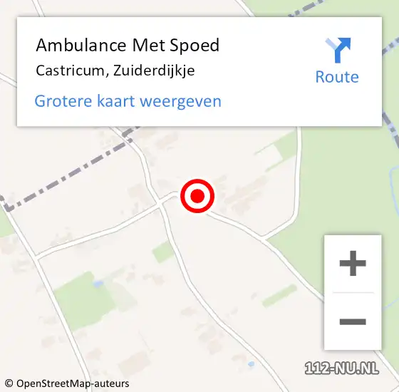 Locatie op kaart van de 112 melding: Ambulance Met Spoed Naar Castricum, Zuiderdijkje op 16 juni 2023 00:17