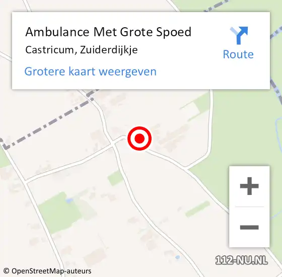 Locatie op kaart van de 112 melding: Ambulance Met Grote Spoed Naar Castricum, Zuiderdijkje op 16 juni 2023 00:34