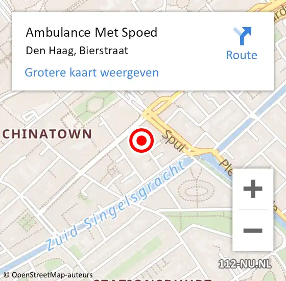 Locatie op kaart van de 112 melding: Ambulance Met Spoed Naar Den Haag, Bierstraat op 16 juni 2023 00:41