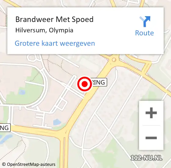 Locatie op kaart van de 112 melding: Brandweer Met Spoed Naar Hilversum, Olympia op 16 juni 2023 07:13