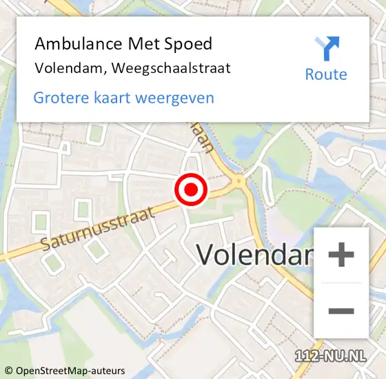 Locatie op kaart van de 112 melding: Ambulance Met Spoed Naar Volendam, Weegschaalstraat op 16 juni 2023 07:15