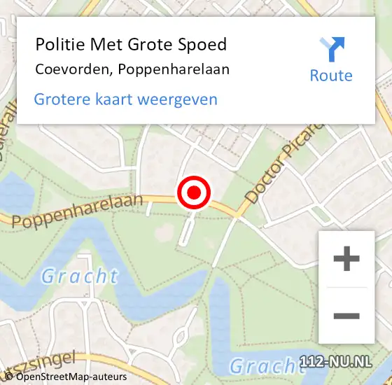 Locatie op kaart van de 112 melding: Politie Met Grote Spoed Naar Coevorden, Poppenharelaan op 16 juni 2023 10:07