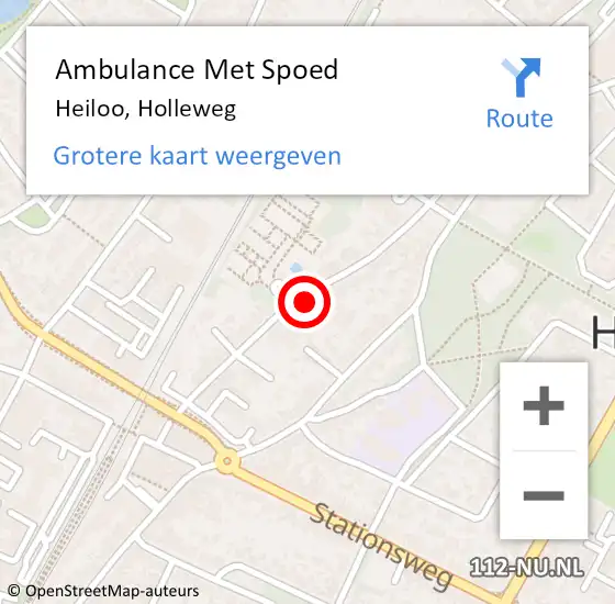 Locatie op kaart van de 112 melding: Ambulance Met Spoed Naar Heiloo, Holleweg op 16 juni 2023 10:23