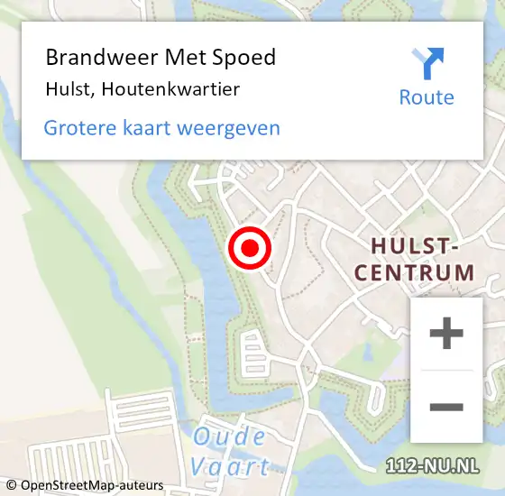 Locatie op kaart van de 112 melding: Brandweer Met Spoed Naar Hulst, Houtenkwartier op 16 juni 2023 11:04