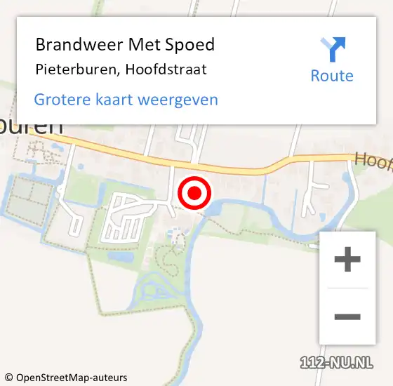 Locatie op kaart van de 112 melding: Brandweer Met Spoed Naar Pieterburen, Hoofdstraat op 13 oktober 2013 02:29