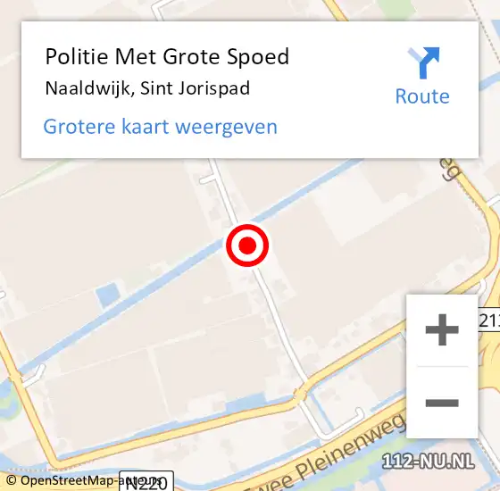 Locatie op kaart van de 112 melding: Politie Met Grote Spoed Naar Naaldwijk, Sint Jorispad op 16 juni 2023 11:55