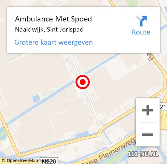 Locatie op kaart van de 112 melding: Ambulance Met Spoed Naar Naaldwijk, Sint Jorispad op 16 juni 2023 11:57