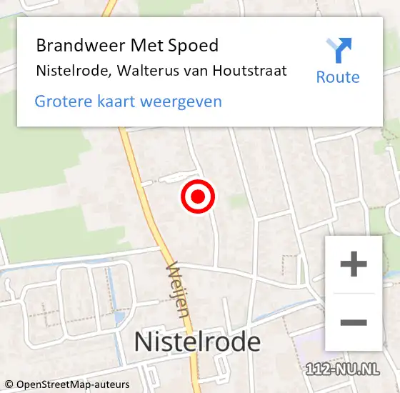 Locatie op kaart van de 112 melding: Brandweer Met Spoed Naar Nistelrode, Walterus van Houtstraat op 16 juni 2023 12:08