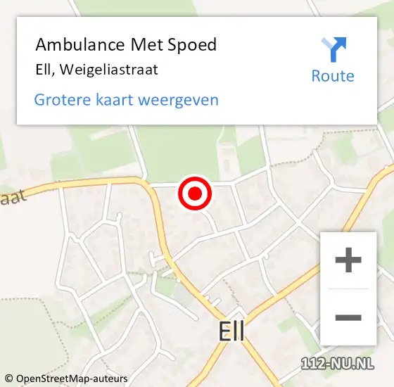 Locatie op kaart van de 112 melding: Ambulance Met Spoed Naar Ell, Weigeliastraat op 16 juni 2023 13:00