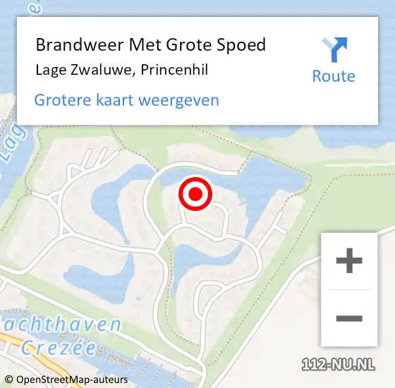 Locatie op kaart van de 112 melding: Brandweer Met Grote Spoed Naar Lage Zwaluwe, Princenhil op 16 juni 2023 13:03