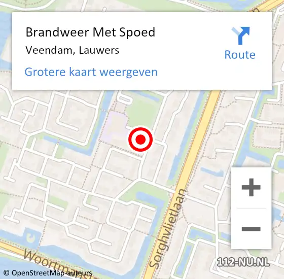 Locatie op kaart van de 112 melding: Brandweer Met Spoed Naar Veendam, Lauwers op 16 juni 2023 13:12