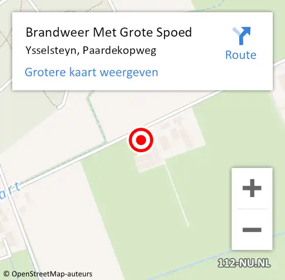 Locatie op kaart van de 112 melding: Brandweer Met Grote Spoed Naar Ysselsteyn, Paardekopweg op 16 juni 2023 13:39