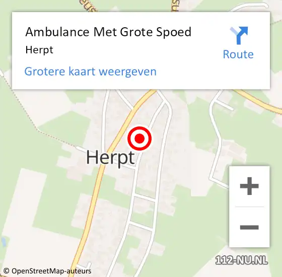 Locatie op kaart van de 112 melding: Ambulance Met Grote Spoed Naar Herpt op 16 juni 2023 14:06