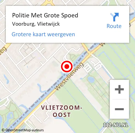 Locatie op kaart van de 112 melding: Politie Met Grote Spoed Naar Voorburg, Vlietwijck op 16 juni 2023 14:43