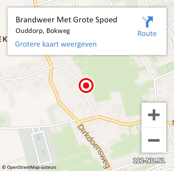 Locatie op kaart van de 112 melding: Brandweer Met Grote Spoed Naar Ouddorp, Bokweg op 16 juni 2023 14:48