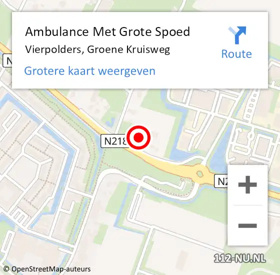 Locatie op kaart van de 112 melding: Ambulance Met Grote Spoed Naar Vierpolders, Groene Kruisweg op 16 juni 2023 14:53