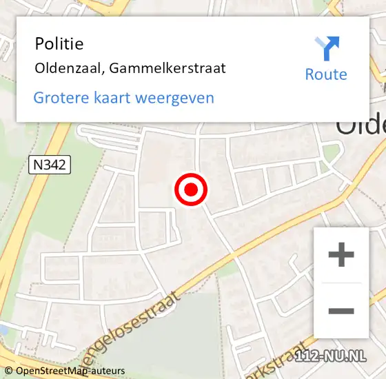 Locatie op kaart van de 112 melding: Politie Oldenzaal, Gammelkerstraat op 16 juni 2023 14:57