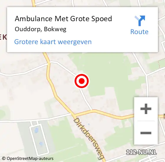 Locatie op kaart van de 112 melding: Ambulance Met Grote Spoed Naar Ouddorp, Bokweg op 16 juni 2023 15:00