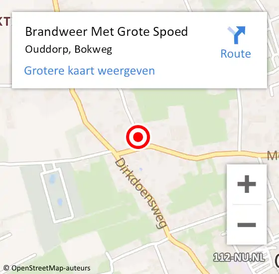 Locatie op kaart van de 112 melding: Brandweer Met Grote Spoed Naar Ouddorp, Bokweg op 16 juni 2023 15:00