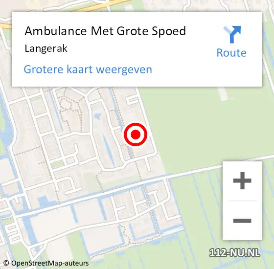 Locatie op kaart van de 112 melding: Ambulance Met Grote Spoed Naar Langerak op 16 juni 2023 15:01