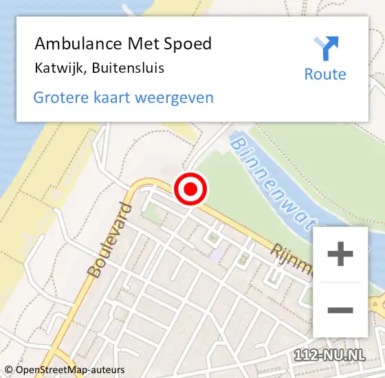 Locatie op kaart van de 112 melding: Ambulance Met Spoed Naar Katwijk, Buitensluis op 16 juni 2023 15:21