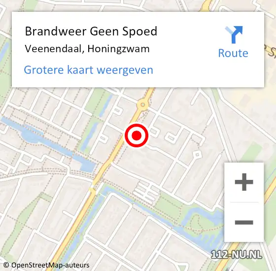 Locatie op kaart van de 112 melding: Brandweer Geen Spoed Naar Veenendaal, Honingzwam op 16 juni 2023 15:26