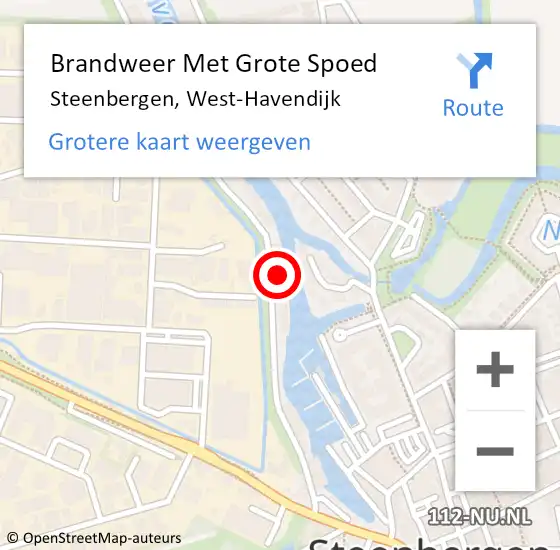Locatie op kaart van de 112 melding: Brandweer Met Grote Spoed Naar Steenbergen, West-Havendijk op 16 juni 2023 15:41