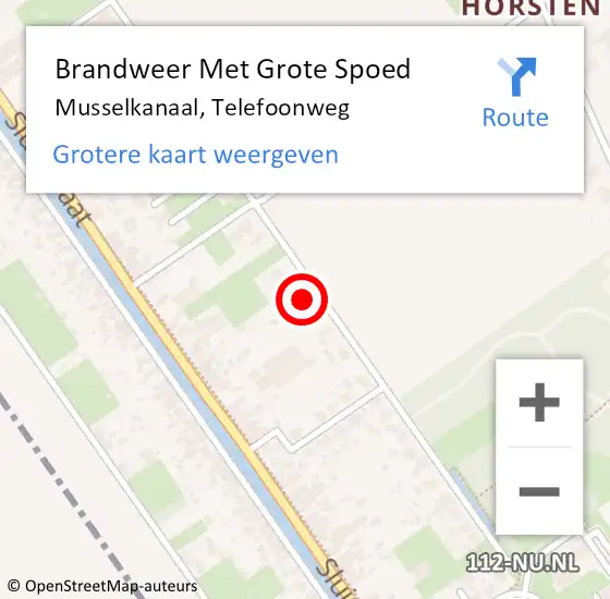 Locatie op kaart van de 112 melding: Brandweer Met Grote Spoed Naar Musselkanaal, Telefoonweg op 16 juni 2023 15:53