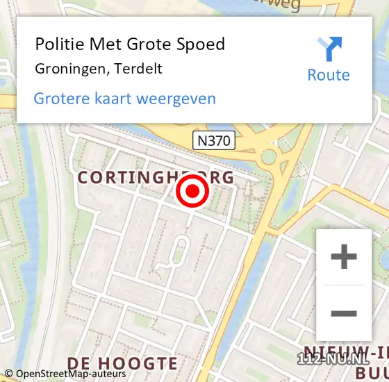 Locatie op kaart van de 112 melding: Politie Met Grote Spoed Naar Groningen, Terdelt op 16 juni 2023 15:55