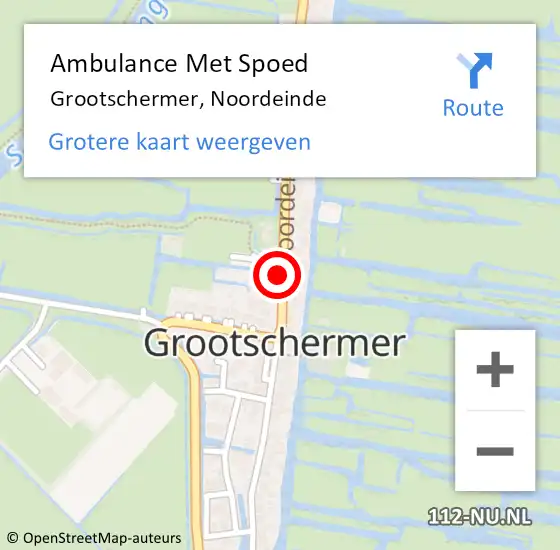 Locatie op kaart van de 112 melding: Ambulance Met Spoed Naar Grootschermer, Noordeinde op 16 juni 2023 16:24