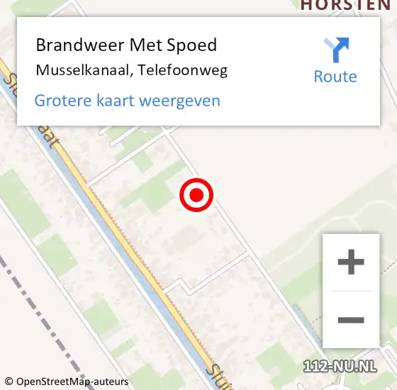 Locatie op kaart van de 112 melding: Brandweer Met Spoed Naar Musselkanaal, Telefoonweg op 16 juni 2023 16:36