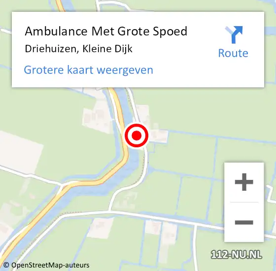 Locatie op kaart van de 112 melding: Ambulance Met Grote Spoed Naar Driehuizen, Kleine Dijk op 16 juni 2023 16:50