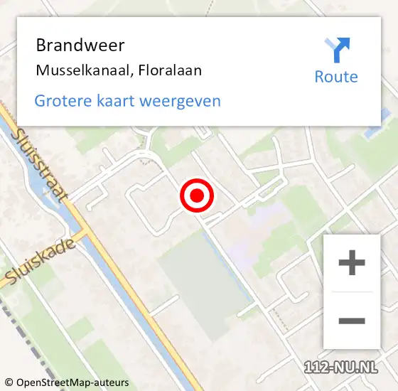 Locatie op kaart van de 112 melding: Brandweer Musselkanaal, Floralaan op 16 juni 2023 16:52