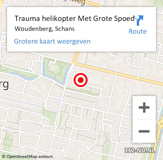 Locatie op kaart van de 112 melding: Trauma helikopter Met Grote Spoed Naar Woudenberg, Schans op 16 juni 2023 16:53