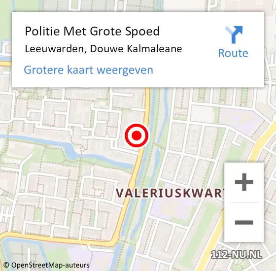 Locatie op kaart van de 112 melding: Politie Met Grote Spoed Naar Leeuwarden, Douwe Kalmaleane op 16 juni 2023 16:59