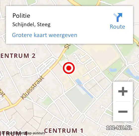 Locatie op kaart van de 112 melding: Politie Schijndel, Steeg op 16 juni 2023 17:32