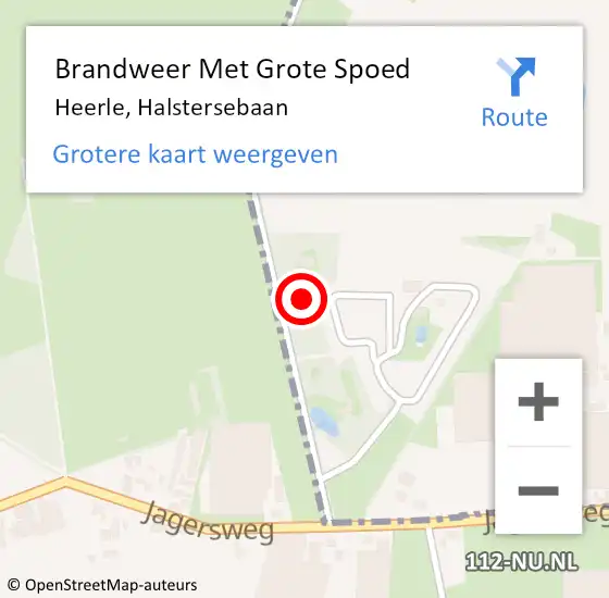 Locatie op kaart van de 112 melding: Brandweer Met Grote Spoed Naar Heerle, Halstersebaan op 16 juni 2023 17:33