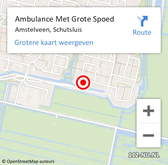 Locatie op kaart van de 112 melding: Ambulance Met Grote Spoed Naar Amstelveen, Schutsluis op 16 juni 2023 17:49