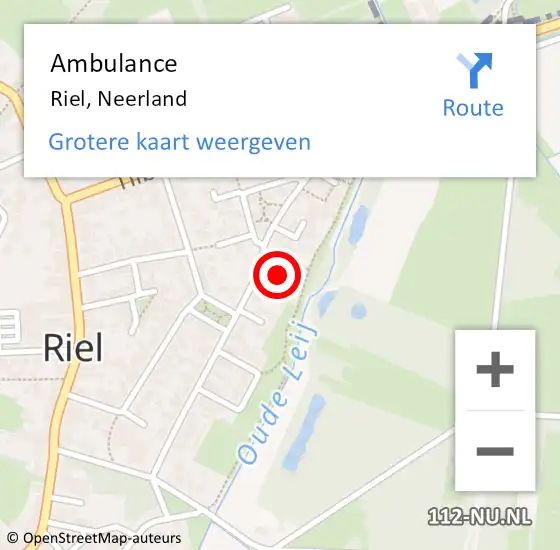 Locatie op kaart van de 112 melding: Ambulance Riel, Neerland op 29 augustus 2014 09:52