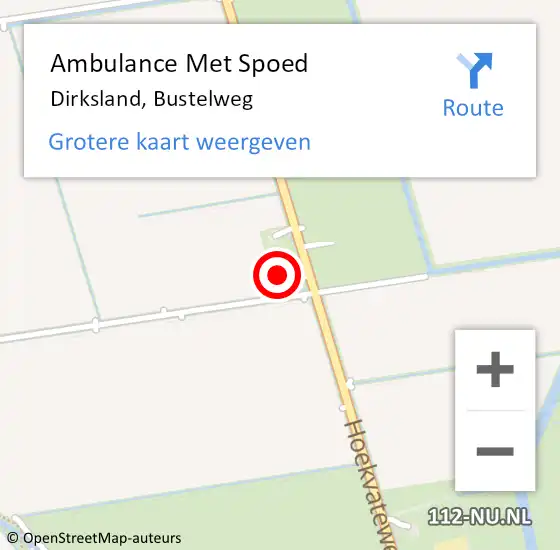 Locatie op kaart van de 112 melding: Ambulance Met Spoed Naar Dirksland, Bustelweg op 16 juni 2023 18:57