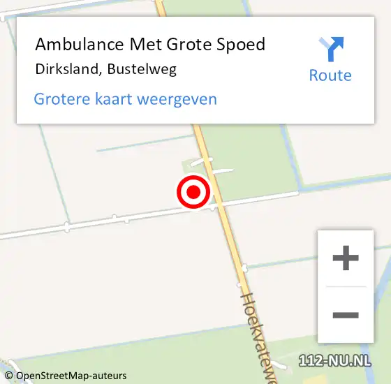 Locatie op kaart van de 112 melding: Ambulance Met Grote Spoed Naar Dirksland, Bustelweg op 16 juni 2023 19:11