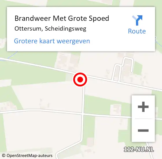 Locatie op kaart van de 112 melding: Brandweer Met Grote Spoed Naar Ottersum, Scheidingsweg op 16 juni 2023 19:34