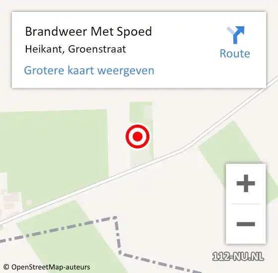 Locatie op kaart van de 112 melding: Brandweer Met Spoed Naar Heikant, Groenstraat op 16 juni 2023 19:45