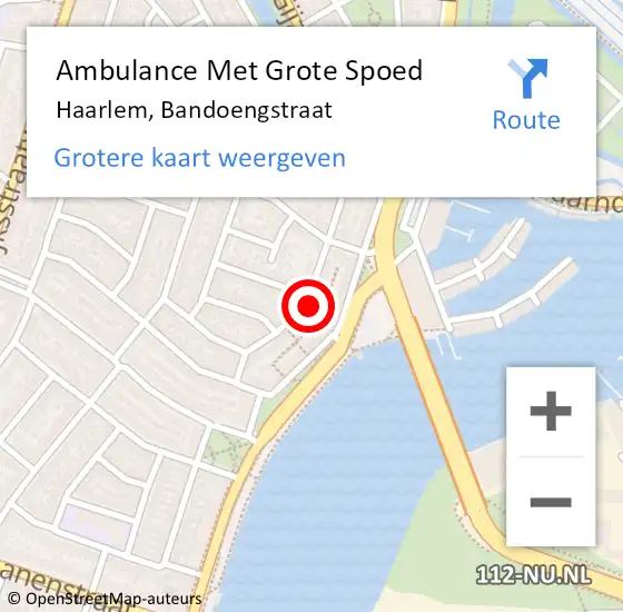 Locatie op kaart van de 112 melding: Ambulance Met Grote Spoed Naar Haarlem, Bandoengstraat op 16 juni 2023 19:48