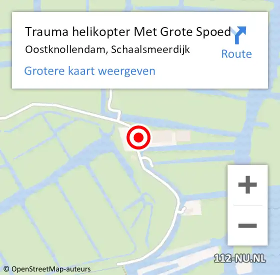 Locatie op kaart van de 112 melding: Trauma helikopter Met Grote Spoed Naar Oostknollendam, Schaalsmeerdijk op 16 juni 2023 20:00